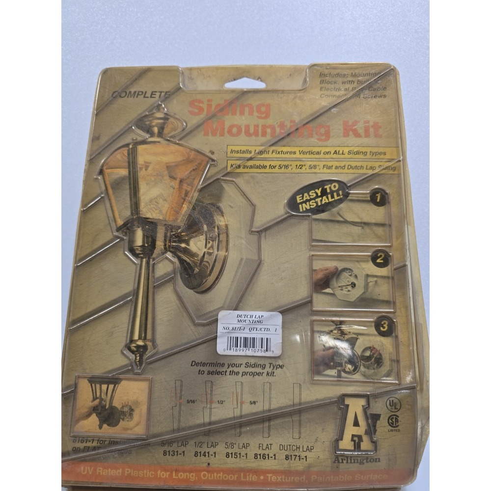 Arlington Siding Mounting Kit For Flap Surface 8161-1 White NEW SEALED